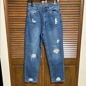 GOGO High Waist Wide Leg Ripped Jeans Size 7